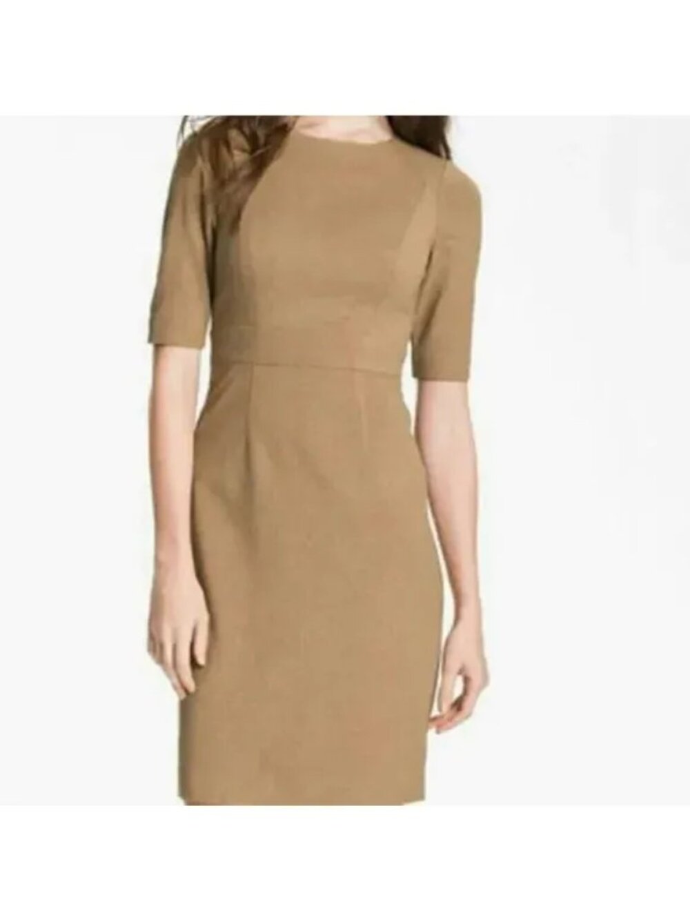 Trina Turk Monarch Camel/Gold Sheath Dress, Size XS/0